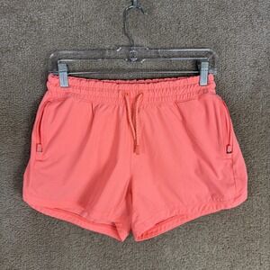 Athleta Girl Shorts Girls XXL 16 Coral Pink Elastic Drawstring Zip Pockets Sport